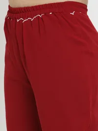 Maroon Parsi Embroidered Palazzos image 6