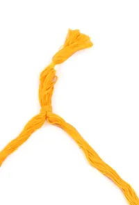 Yellow Thread & German Silver Tribal Choker With Coins image 4