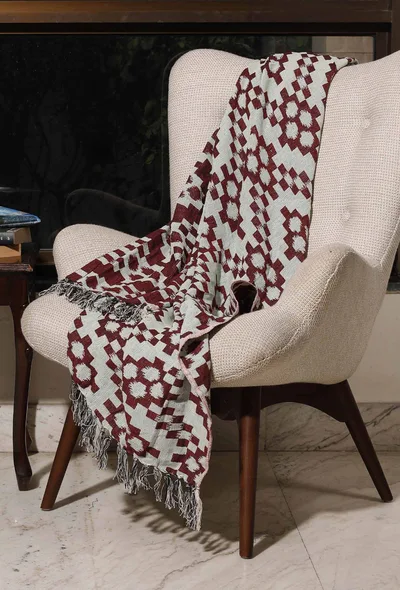 Scarlet Red Handloom Throw