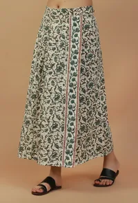 The Botanical Meadow Floral Printed Tie Up Wrap Skirt image 2