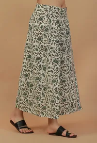 The Botanical Meadow Floral Printed Tie Up Wrap Skirt image 3