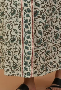 The Botanical Meadow Floral Printed Tie Up Wrap Skirt image 5