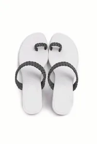 Onyx Black Knotted Cruelty Free Leather Sandals image 2