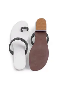 Onyx Black Knotted Cruelty Free Leather Sandals image 3