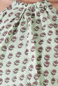 Mint green kota cotton blockprinted baloon crop top image 5