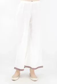 Olive Chevron Handblocked Cotton Palazzo image 1