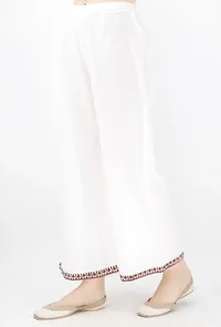 Olive Chevron Handblocked Cotton Palazzo image 2