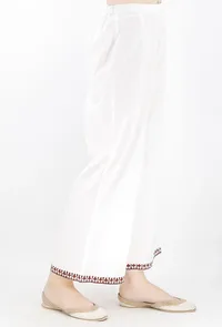 Olive Chevron Handblocked Cotton Palazzo image 3