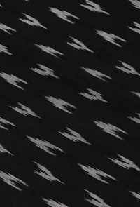 Set of 3: Black Ikat Cotton Suit with Bottoms and Dupatta image 2