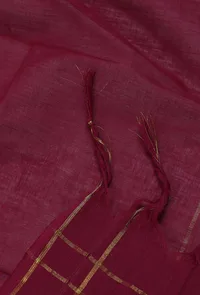 Set of 3: Black Ikat Cotton Suit with Bottoms and Dupatta image 3