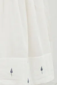 White Jamdani Mulmul Cotton angrakha flared Kurta Dress image 6