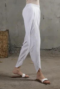 White Cotton Dhoti Pants image 2