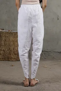 White Cotton Dhoti Pants image 3