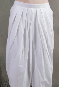 White Cotton Dhoti Pants image 4