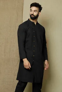 Onyx  Cotton Overlap Kurta image 3