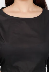 Set of 2 : Black Cotton Culottes and Black Blouse image 4