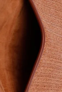 Cocoa Brown Raffia Weave Pouch Bag image 5