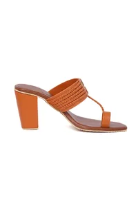Tan Cruelty-Free Leather Heeled Sandals image 5