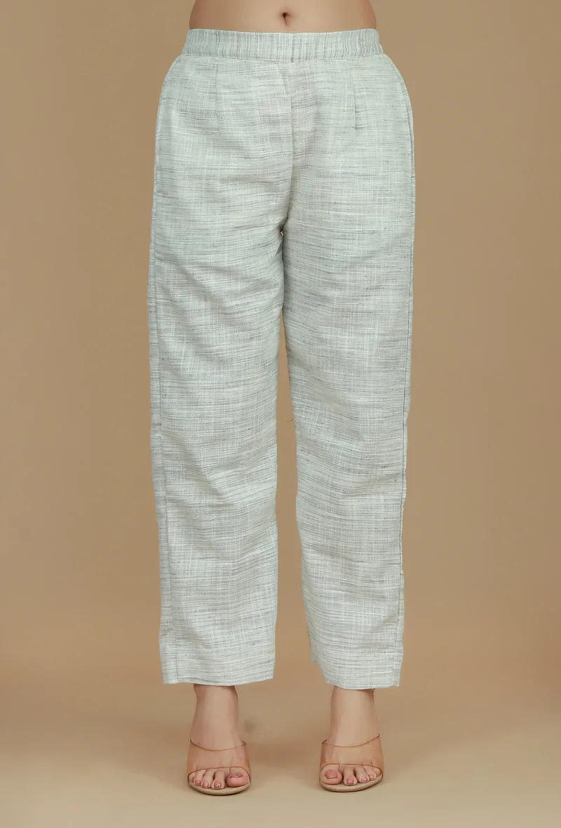 Light Grey Cotton Khadi Pants