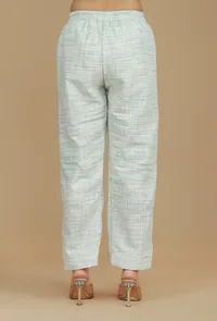 Light Grey Cotton Khadi Pants image 4