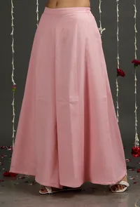 Solid Pink Flared Palazzo Pants image 2