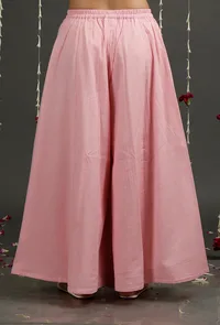 Solid Pink Flared Palazzo Pants image 3