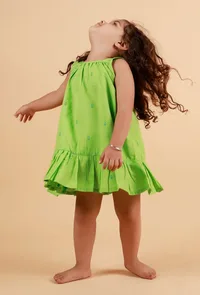 Mint Green Straight Woven Dress image 2