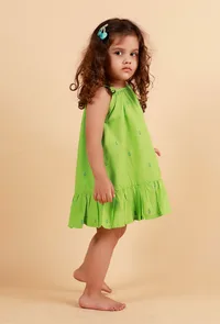 Mint Green Straight Woven Dress image 3