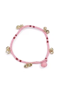 Set of 2: Rose Pink Ghungroo Tribal Anklet image 2