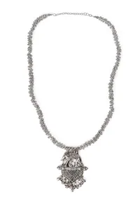 Traditional Partywear German Silver Ghunghru Bead Long Chain Bahubali Pendant image 2