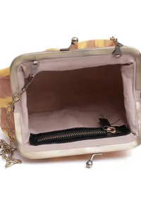 Beige Wood Ikat Clutch image 5