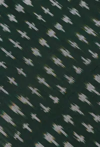 Set of 3: Emerald Green Ikat Cotton Suit with Bottoms and Dupatta image 2