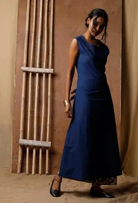 Long Blue Cotton Kurta image 3