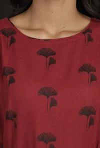 Cherry Red Floral Tie Up Dress image 6
