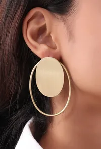 Double Layered Brass Earrings image 2
