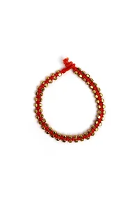 Set Of 2- Haya Red Thread German Silver Anklets image 2