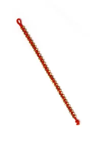 Set Of 2- Haya Red Thread German Silver Anklets image 3