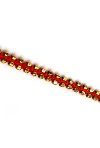 Set Of 2- Haya Red Thread German Silver Anklets image 4