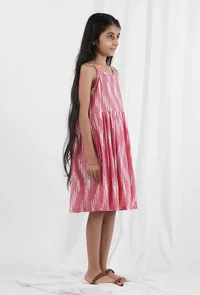 Pink Ikat Cotton Dress image 3
