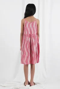 Pink Ikat Cotton Dress image 4