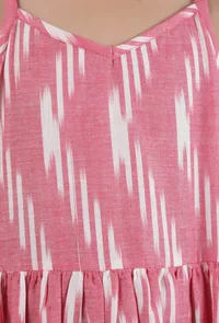 Pink Ikat Cotton Dress image 5