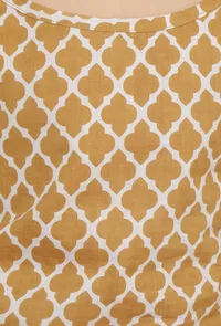 Set of 2: Tuscan Orange Handblock Slip Kurta with Flared Pants image 5