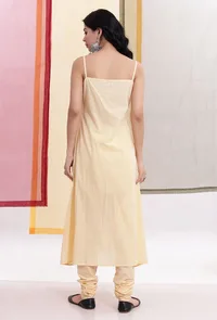 Light Yellow Cotton Cambric Flared Slip image 4