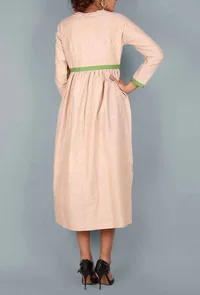 Beige Floral Pattern  Maxi Dress image 4