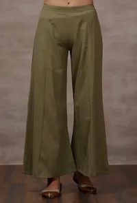 Mint Green Palazzo Woollen Pants image 1