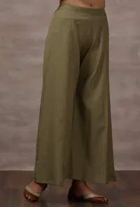 Mint Green Palazzo Woollen Pants image 2