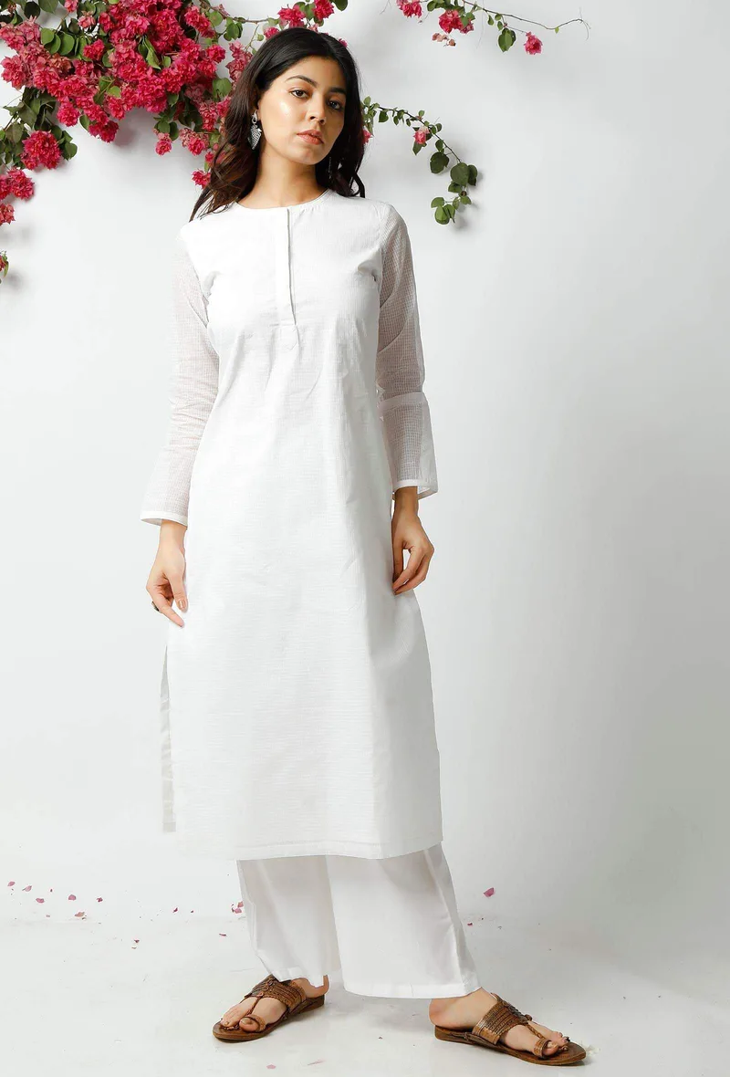 The Flawless White Kota Kurta