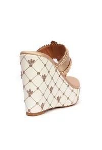 Vainavi Golden fringed Hand Embroidered braided One Toe wedges image 6