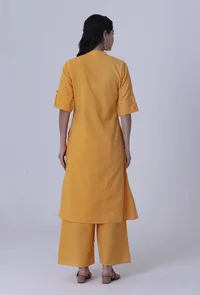 Yellow Cotton Kurti image 4