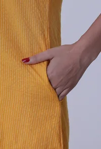 Yellow Cotton Kurti image 6
